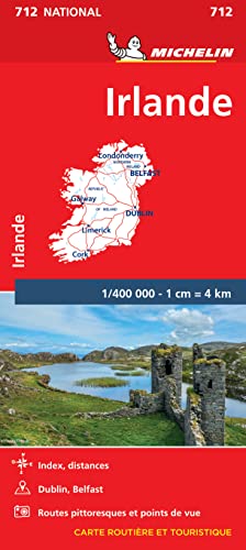 IRLANDE IERLAND 11712 CARTE ' NATIONAL ' MICHELIN: Wegenkaart Schaal 1 : 400.000 (Nationale kaarten Michelin) von MICHELIN